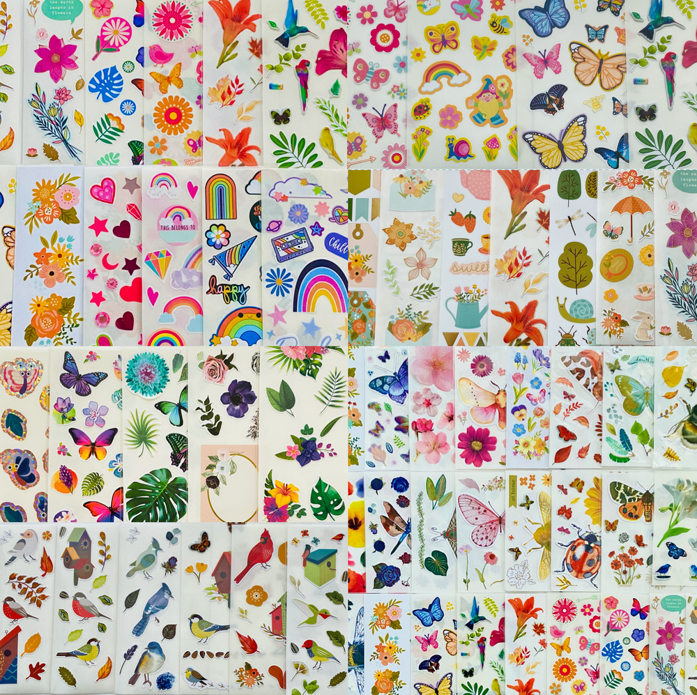 11+ New Full Sticker Sheets | Wholesale Stickers Lot | Choose themes SCRAPBOOK