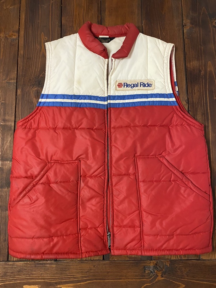 70s 80s Vintage Napa Regal Ride Nascar Puffer Vest Large USA Made
