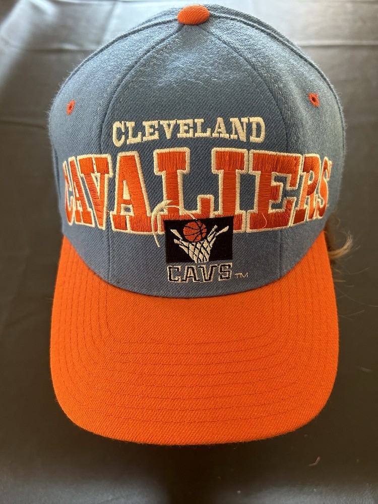 VTG 90s Cleveland Cavaliers Hat Cap Starter Blue Orange Distressed NBA OSFM