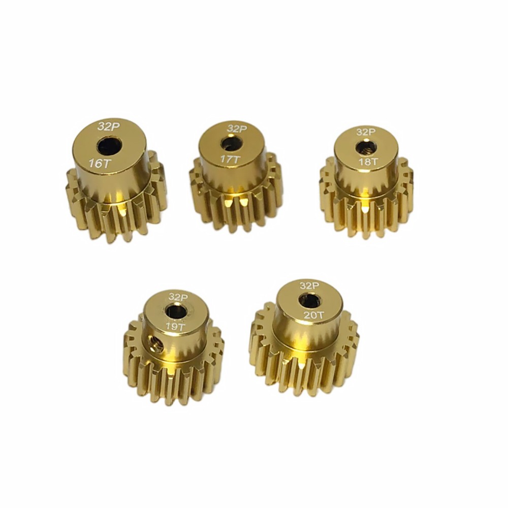 1/10 RC Car 16-20T 0.8M 32P 3.175mm Assorted Motor Pinion Gears w/ Wrench&Screws