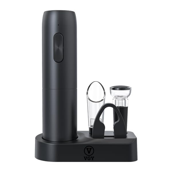 Rechargeable 5-in-1 Electric Wine Opener Set with Automatic Corkscrew, Foil Cutter, and Bottle Stopper – Effortless Wine Opening and Preservation