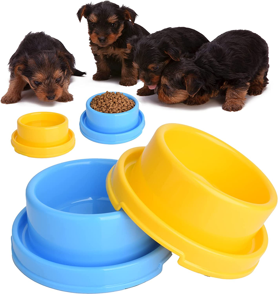 Dog Bowl Set Pet Food and Water Feeder Non-Skid Outdoor Cat Bowls Feeding Dish f