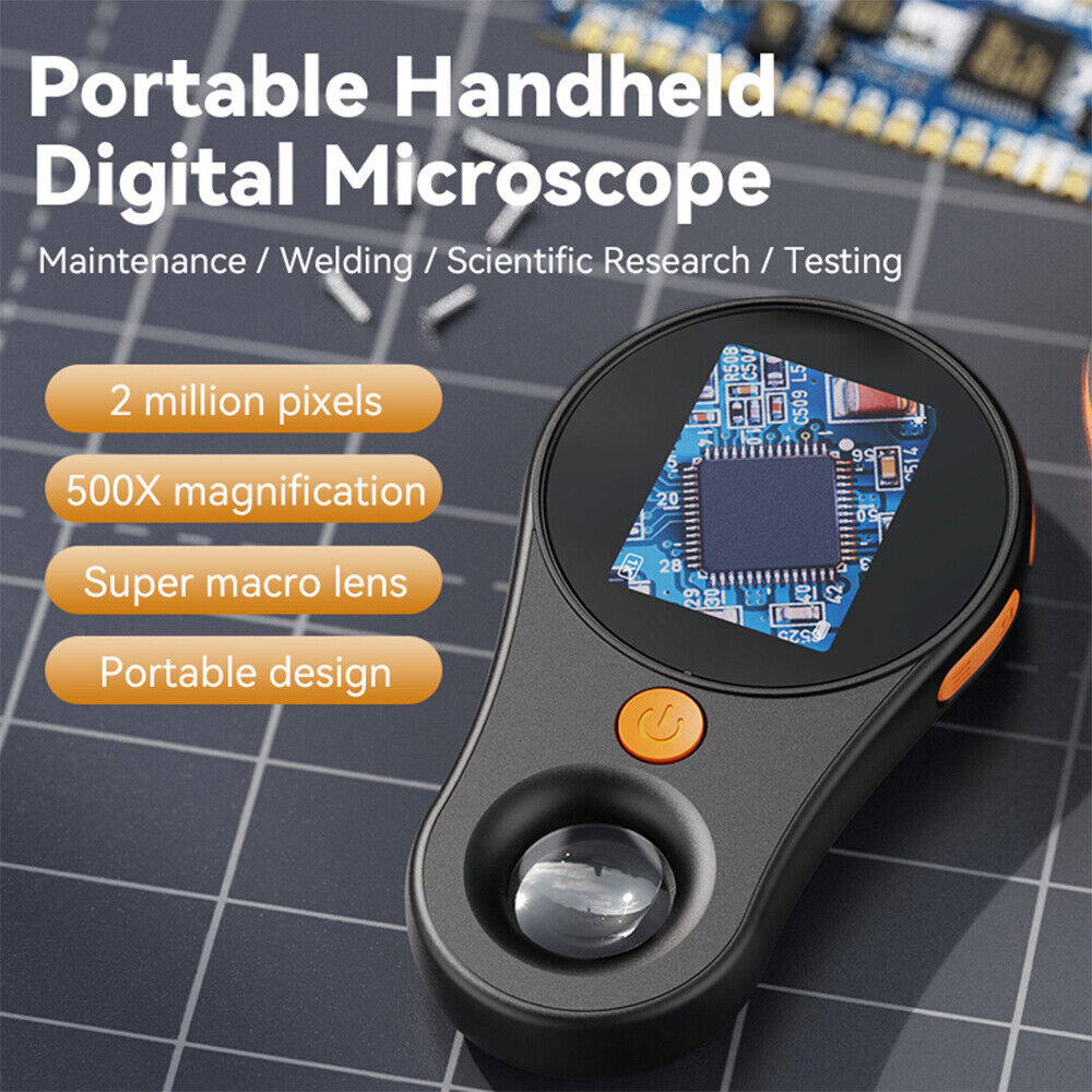 1080P 500X Handheld Digital Coin Microscope 600mAh Built-in Rechargeable A3F8