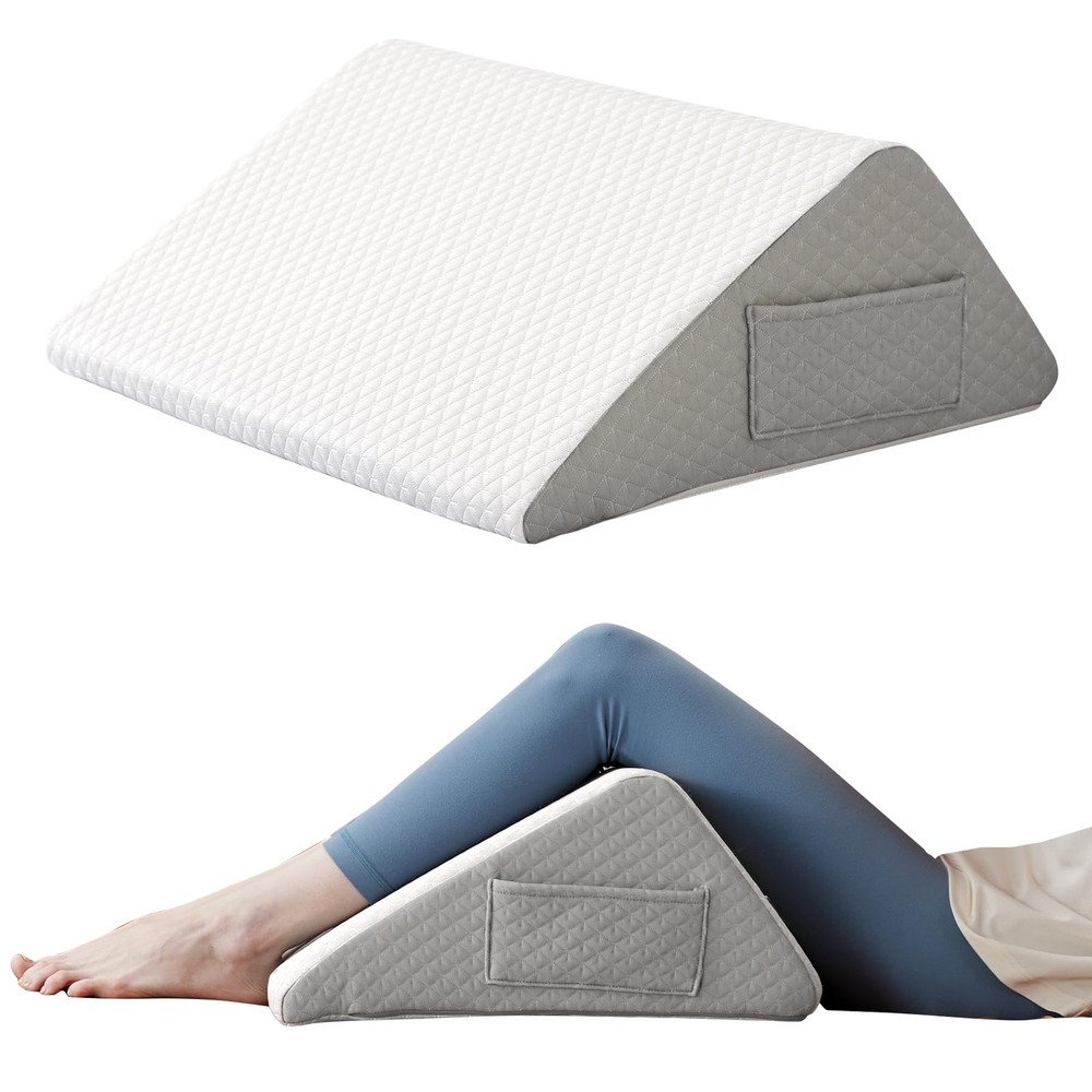 8-Inch Knee Wedge Pillow for Back Sleepers & Leg Support - Orthopedic Triangle Design