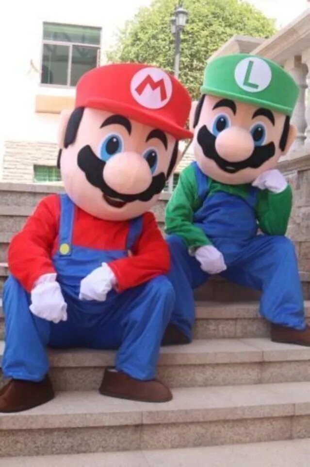 Halloween Super Mario Mascot Costume Party Fancy Dress Brothers Suits Adult @118