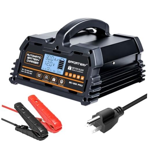 12V 24V 30A LiFePO4 Lead-Acid Battery Charger for Automotive Portable Power
