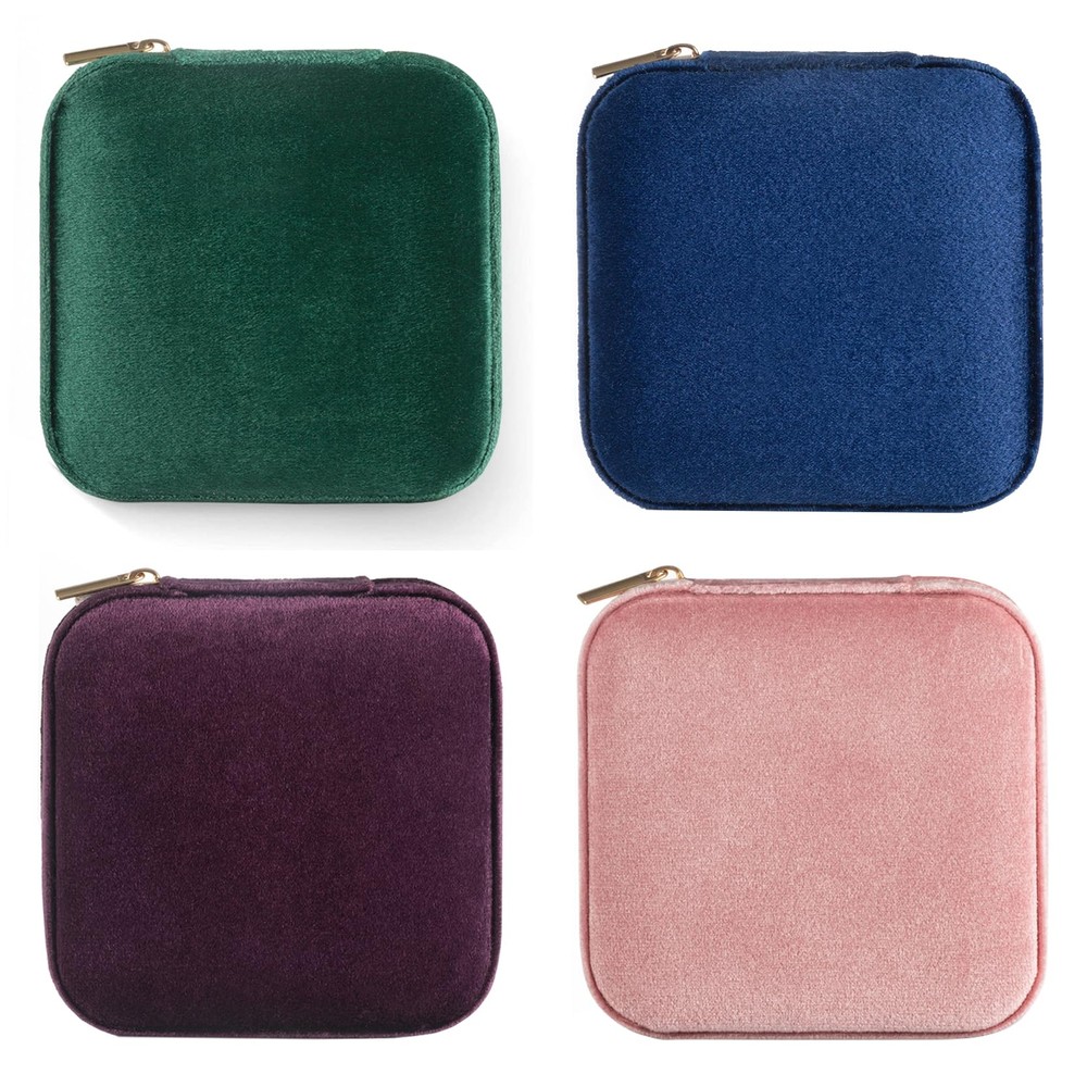 Plush Velvet Travel Jewelry Case, Travel Jewelry Organizer, Jewelry Travel Ca...