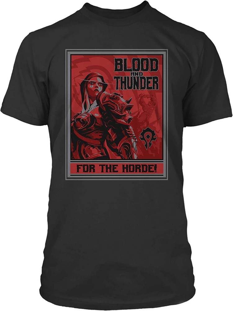 RARE World of Warcraft Horde Warfront Gamer Graphic T-Shirt Black Red Medium