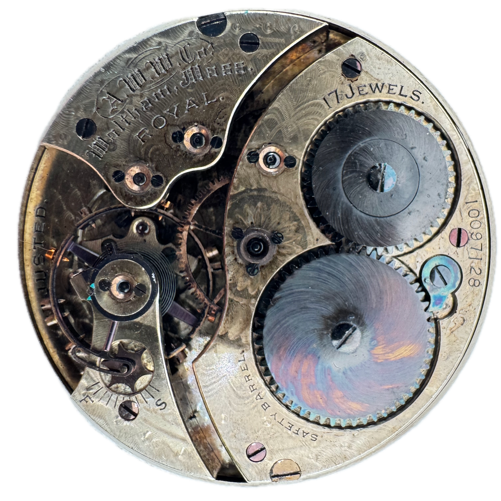 Antique 1900 Waltham 17 Jewel Hunter Pocket Watch Movement 12s Royal