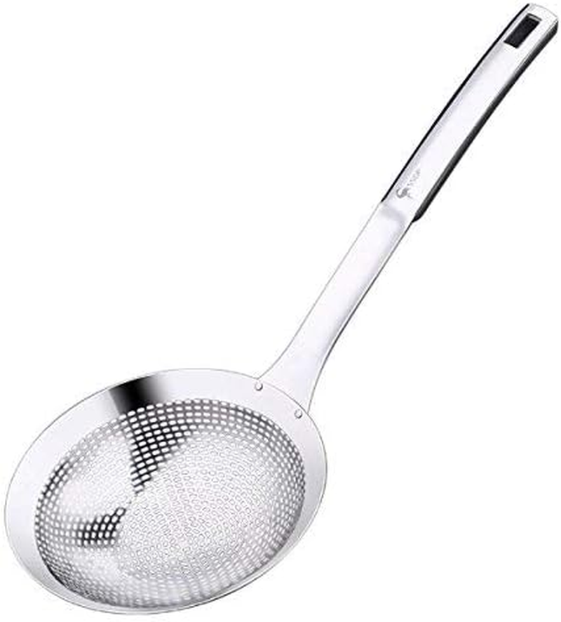 Large Scoop Colander,Skimmer Slotted Spoon,Luxury 304 Stainless Steel Slotted Sp