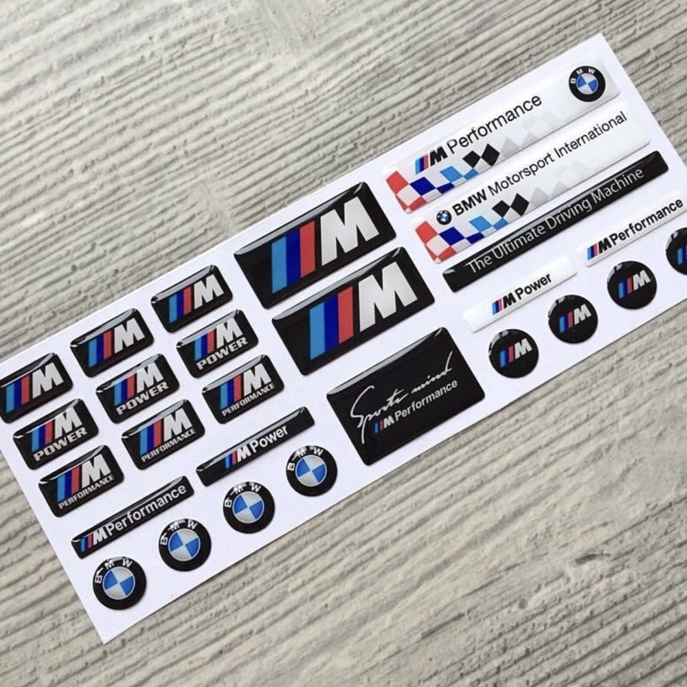 High Quality BMW 3D Domed Sticker Set  F10 M3 M4 M5 E30 E21 E34 Motorcycle Decal