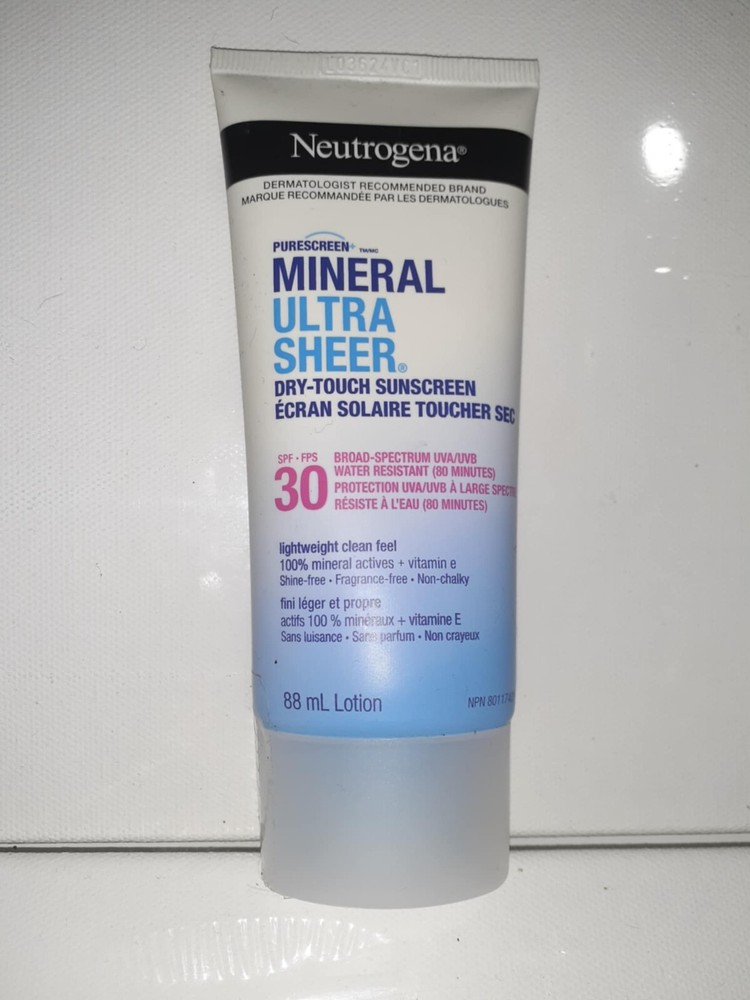 Neutrogena Ultra Sheer SPF 30 Mineral Dry-Touch Sunscreen Lotion 3oz Exp 01/2026