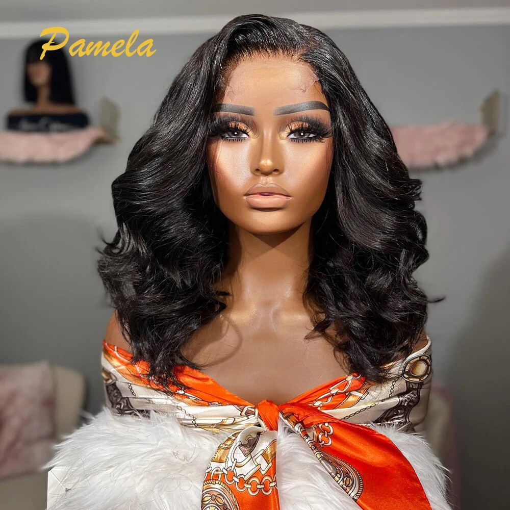 Double Drawn LooseWave Transparent Lace Front Glueless Wig Human Hair PrePlucked