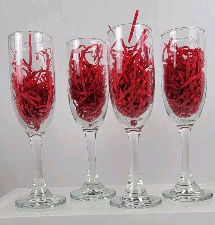 Champagne Flutes Glass Set of 4 - 6.25 oz NEW!