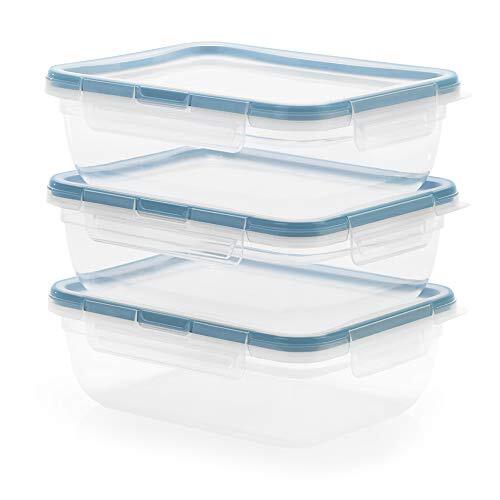 8.5cup Leakproof Airtight 3-Pack Plastic Food Storage Containers Set