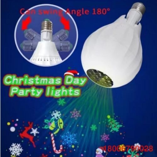 Cross-Border LED Christmas Colored Snowflakes 16-Picture Projection Light-image