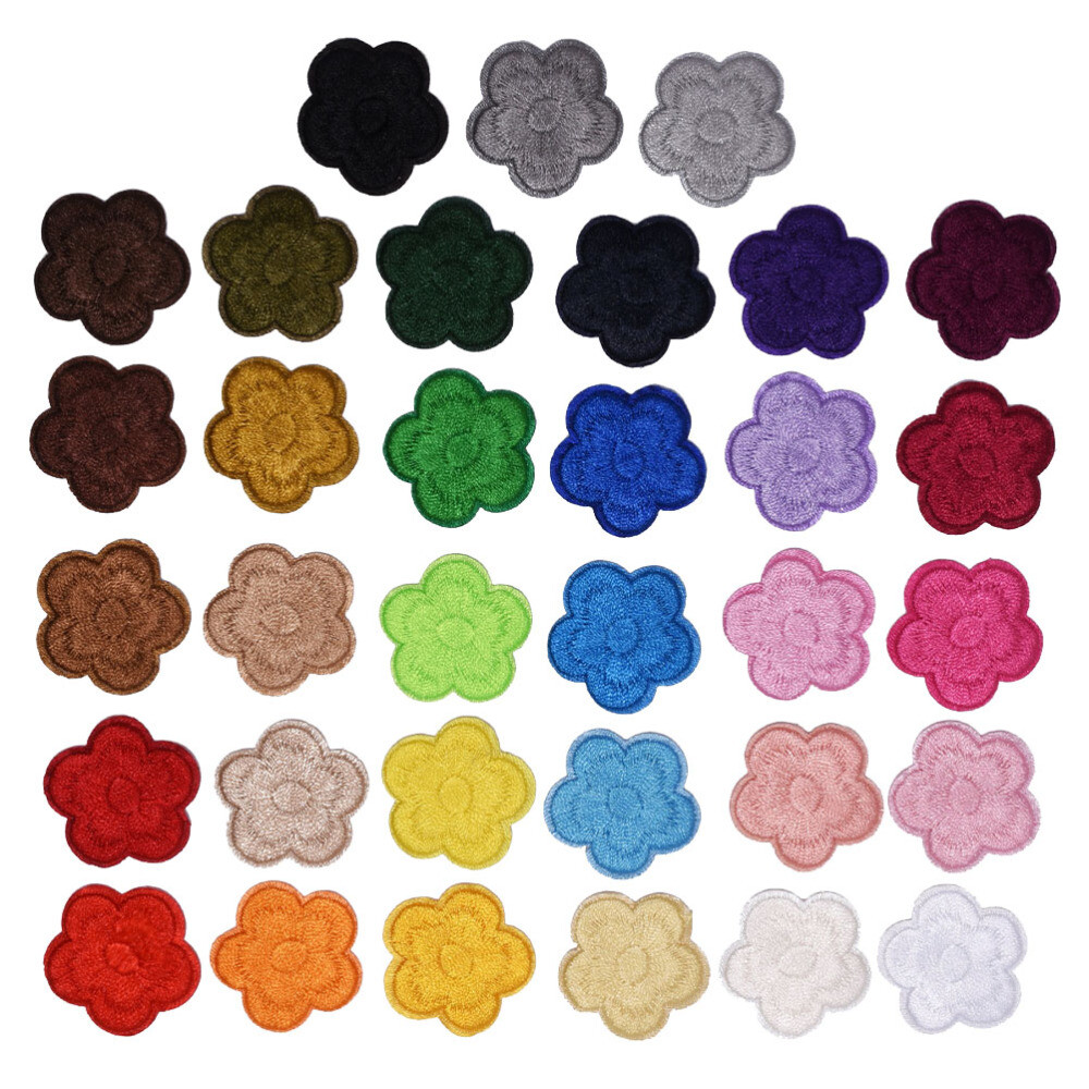 33 Pcs Embroidered Sew-On Flower Patches for Hats & Backpacks