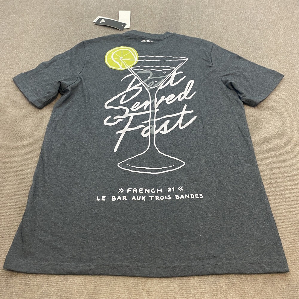 adidas Shirt Adult Medium PARIS Martini French 21 Le Bar Aux Trois Bandes Logo