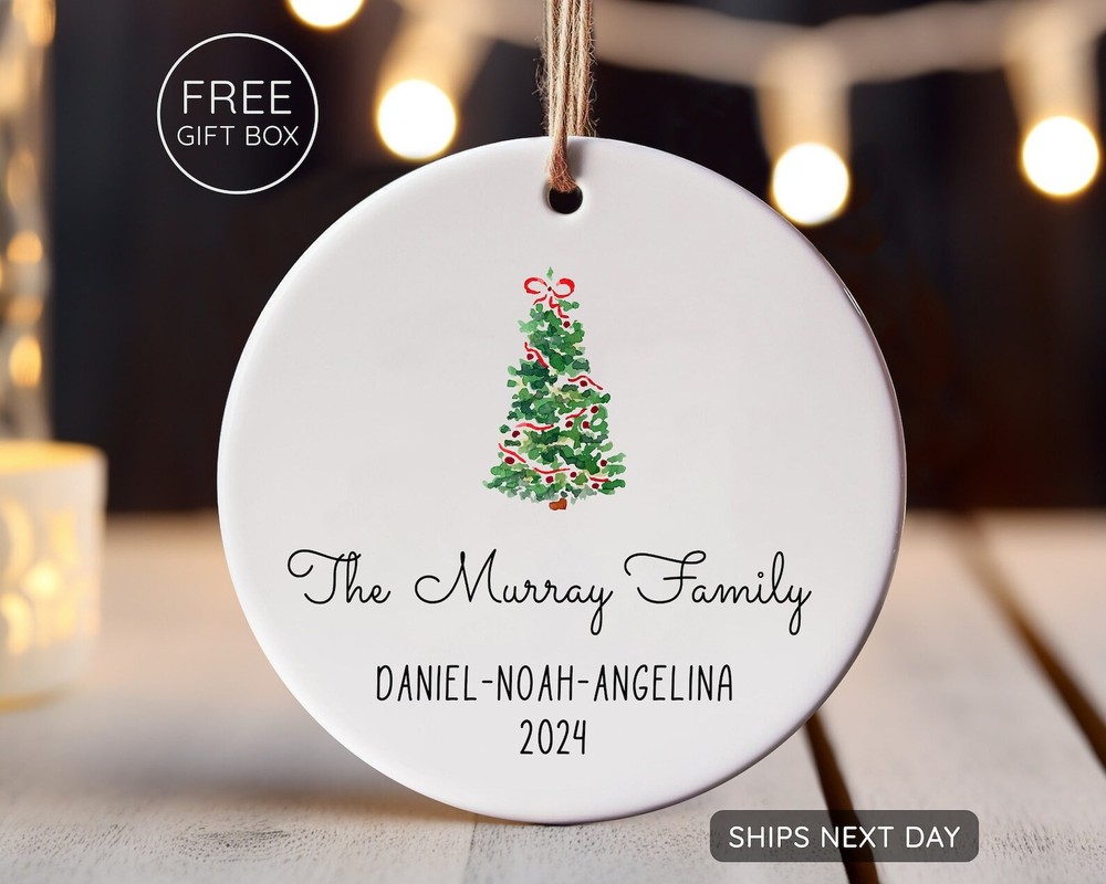 2024 Personalized Family Christmas Keepsake Ceramic Ornament Gift