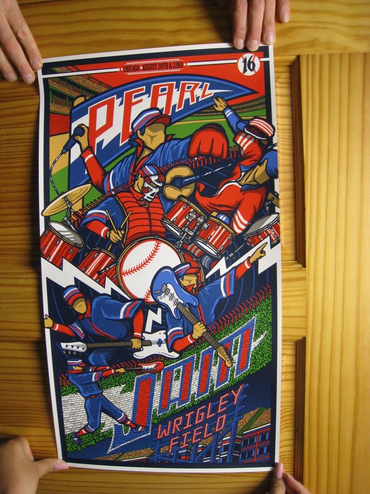 Pearl Jam Poster Wrigley Field Chicago August 20 and 22