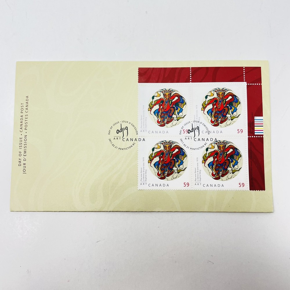 Canada ART Daphne Odjig great 59c block stamps - New Unused