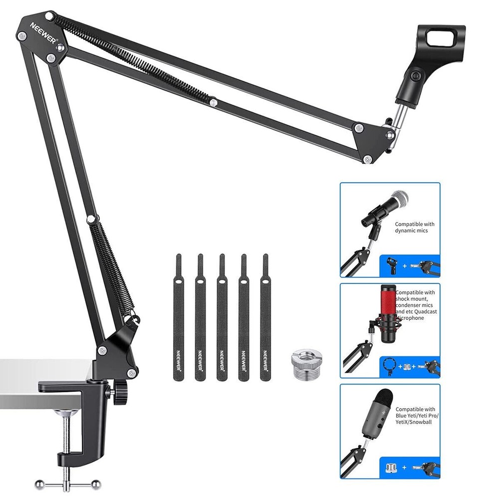 Neewer Studio Microphone Suspension Boom Scissor Arm Stand for Radio Broadcast