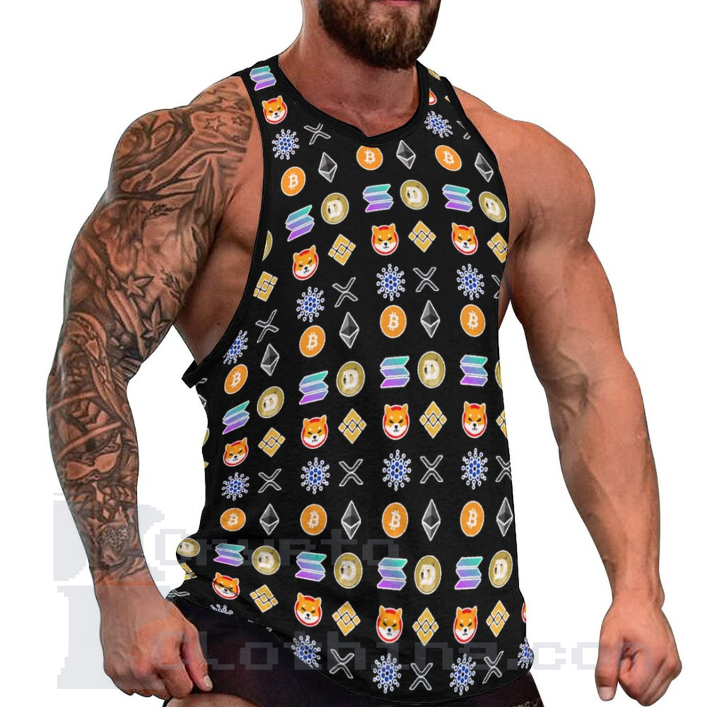 Crypto Cryptocurrency Bitcoin BTC Men's Tank Top Gym (Run Small EU Size) UPC03-image