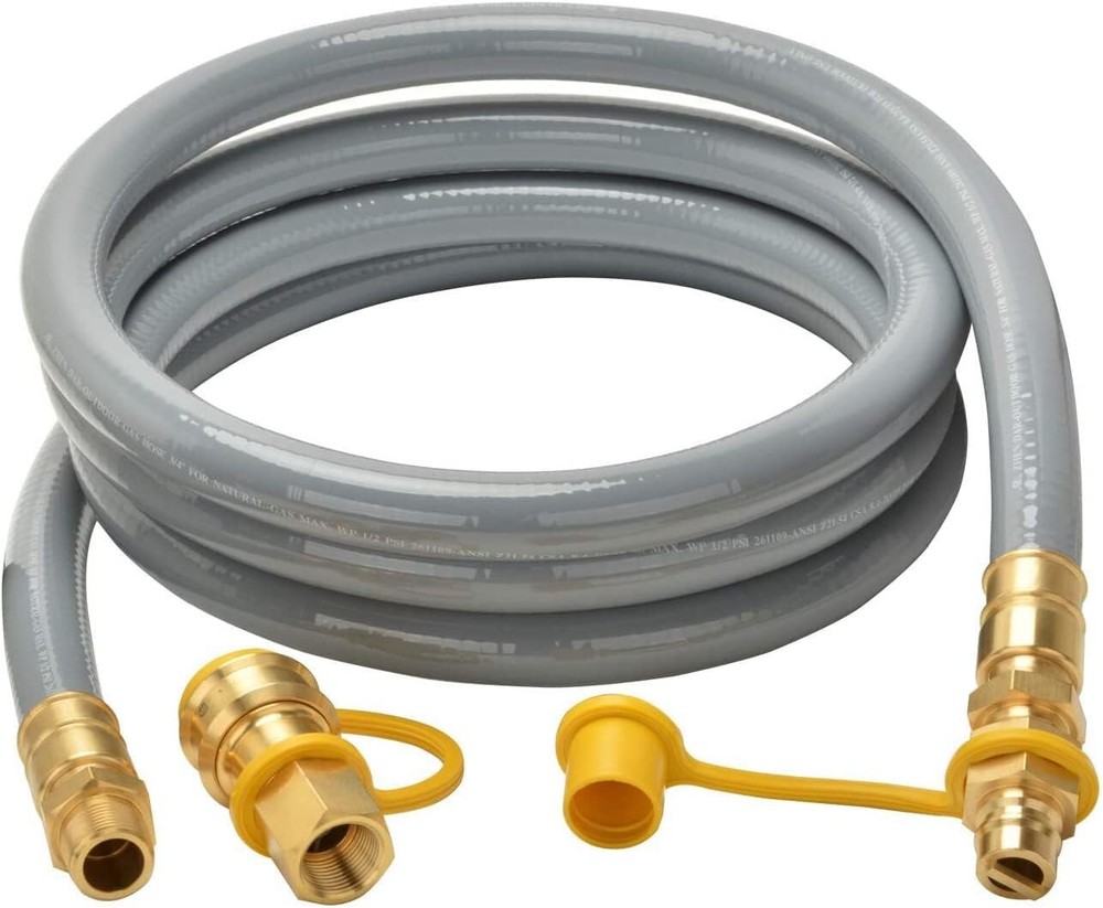 Quick-Connect 12FT Natural Gas Hose for Propane Appliances - Safe & Durable