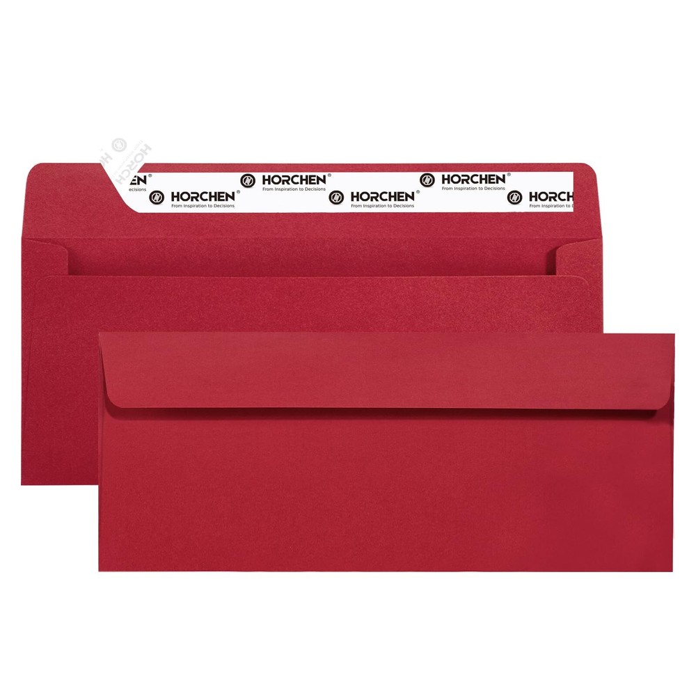 Red #10 Envelopes 100 Count Self Seal Envelopes Red for Business,Invitations ...