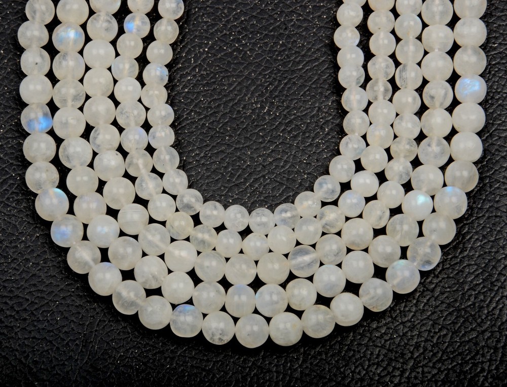 13mm Smooth Round 5mm Natural Rainbow Moonstone Beads 13 Inch Strand