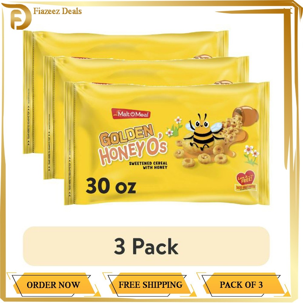 Новые хлопья для завтрака Malt-O-Meal Golden Honey O's, 30 унций закрывающийся пакетик для хлопьев