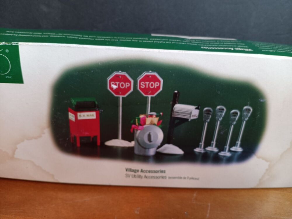 Vtg.Department 56 Village Accessories Mailboxes Trash Can Parking Meters Stop