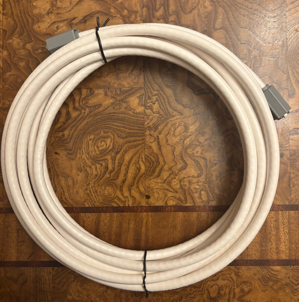 15ft White Digital Coax Coaxial TV Cable Cord-image