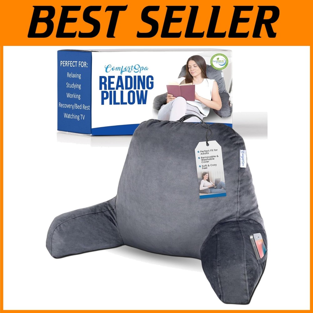 Comfortable Bed Wedge Pillow for Reading Gaming and GERD Relief