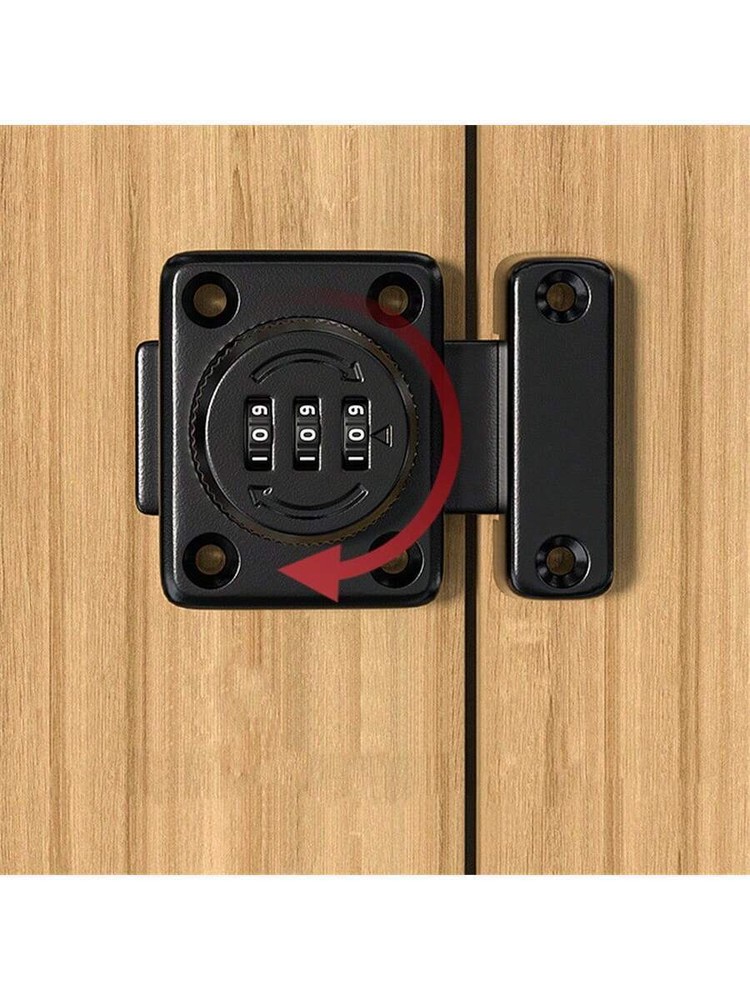 Password Lock Door Bolt - Theft-Proof Cabinet/Drawer Lock, No Punching-image