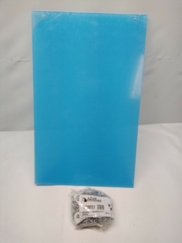 Azar Displays 18 in. x 11 in. Clear Hanging Adjustable Cashier clear blue