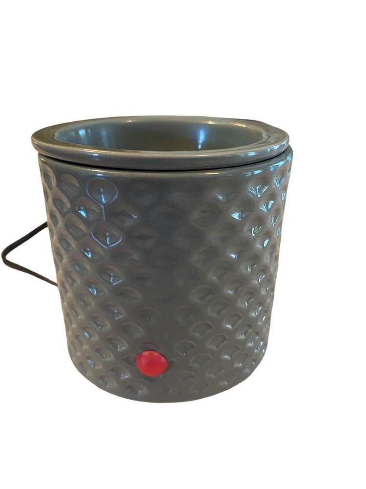 Grey Living Colors Wax Warmer with Dish and Bulb for Home Decor  