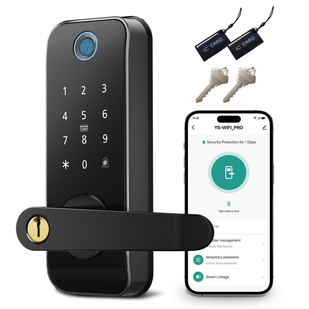 Smart Fingerprint Door Lock - 5-in-1 Keyless Entry with Auto-Lock & Remote Access