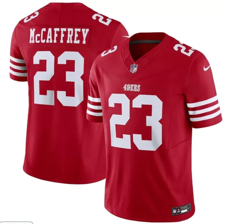 NWT Stitched 49ers Jersey #23 Christian McCaffrey Men's Size (S to 3XL) *NEW*