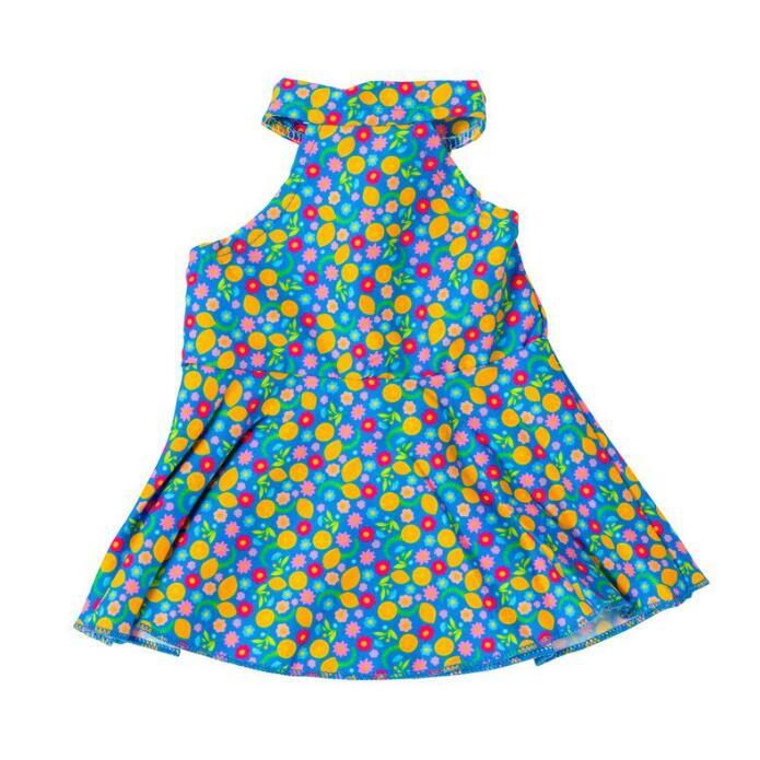 Blue floral dress made for 18'' American girl doll party clothes outfit