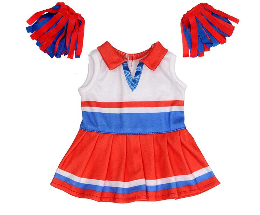 Campus Cheerleader Dress with Pom Poms for 18