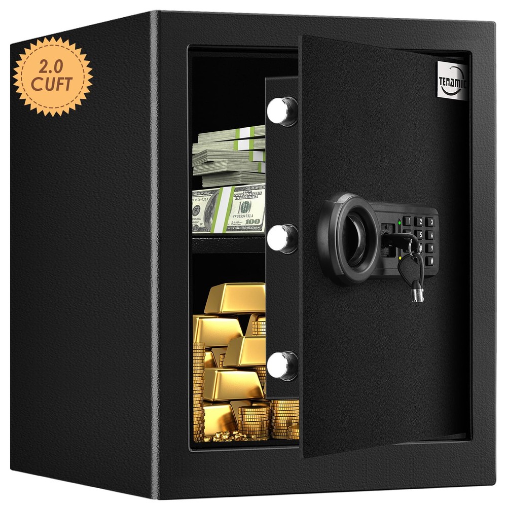 2.0 Cuft Fireproof Waterproof Home Safe with Keypad - Large Secure Lock Box Cabinet