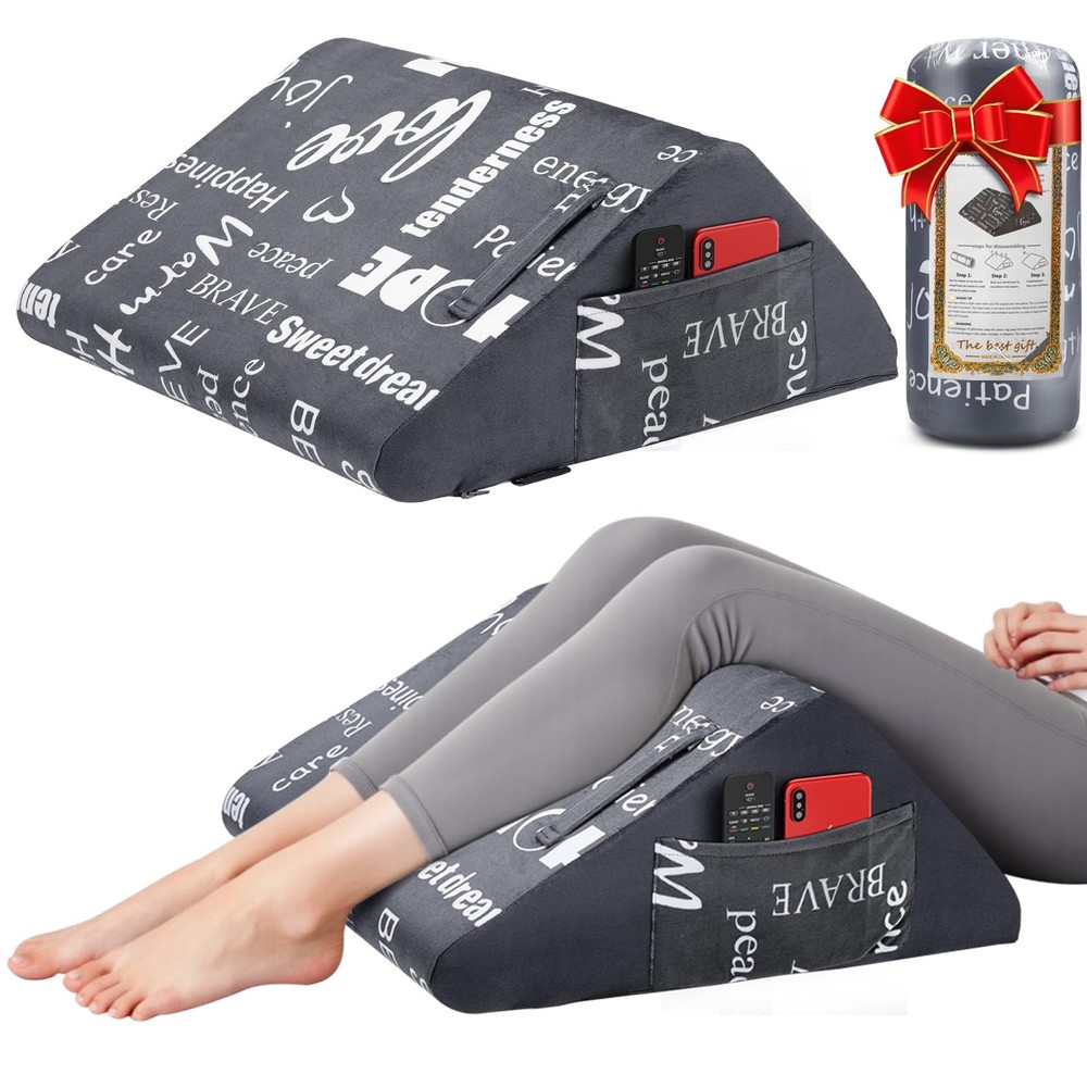 Knee Wedge Pillow for Surgery Recovery Back Pain Relief Leg Elevation Support