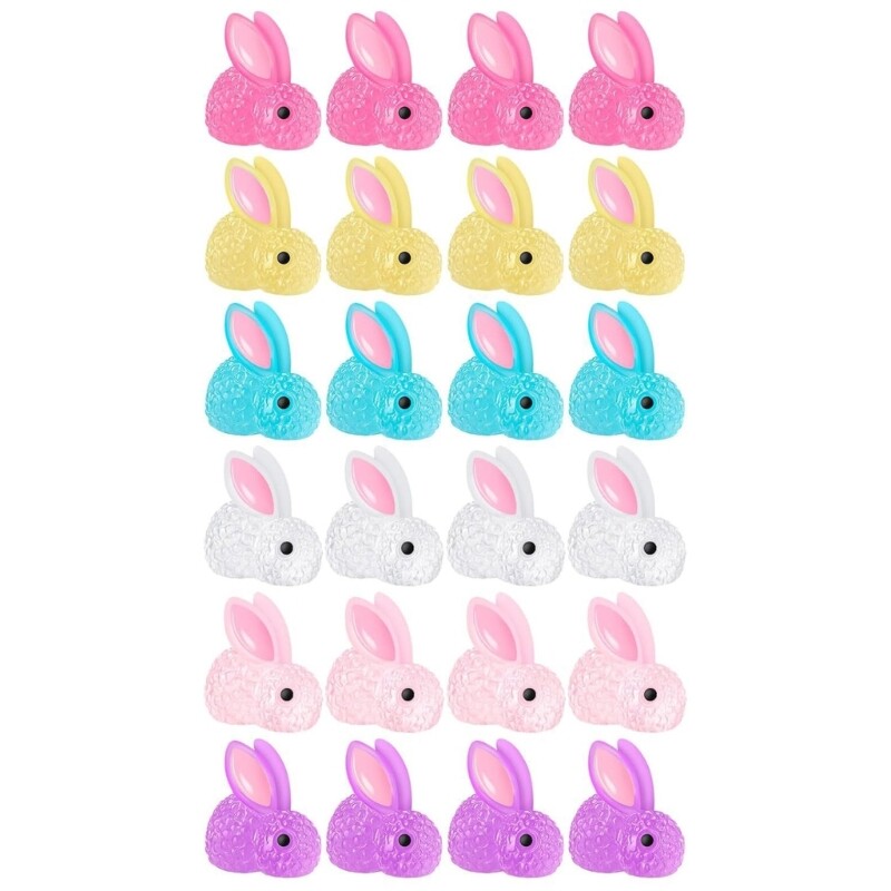 60pcs Resin Glowing in the Darks Rabbit Statue Statues for Decorate Outdoor Area