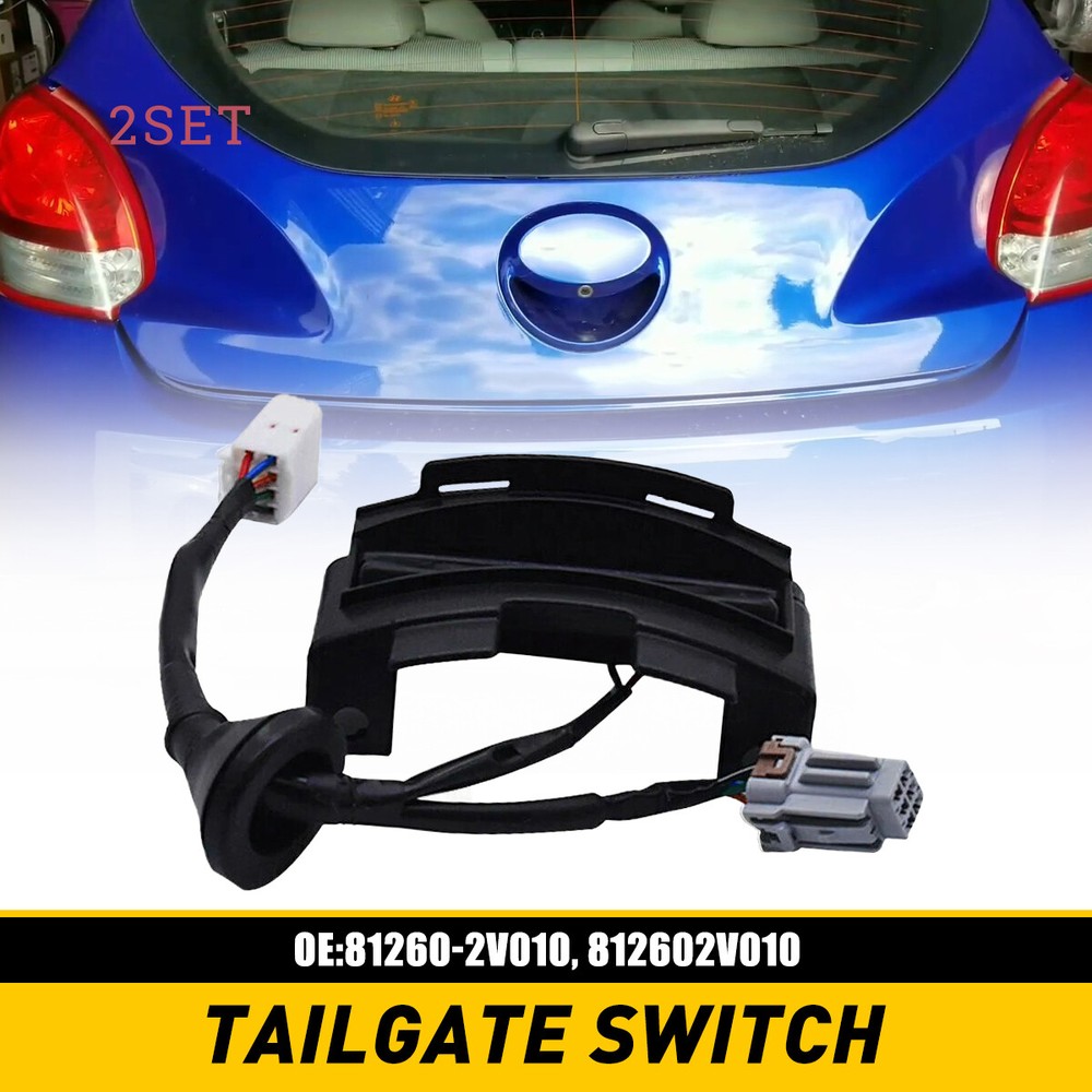 2set TRUNK TAILGATE RELEASE SWITCH 81260-2V010 BLACK FOR HYUNDAI VELOSTER 2012-2