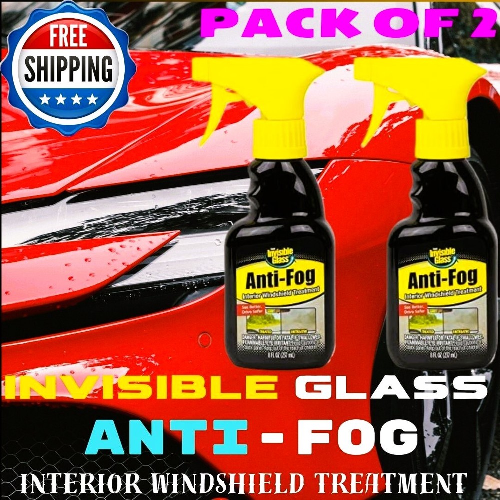 Invisible Glass 92472 8-Ounce Anti-Fog Car Defogger Glass Cleaner Spray, 2-Pack