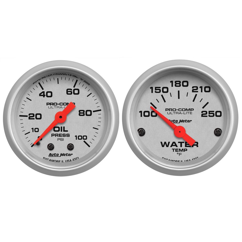 Autometer 4337 4321 Universal Ultra Lite 52.4mm Oil Water Temp Gauge