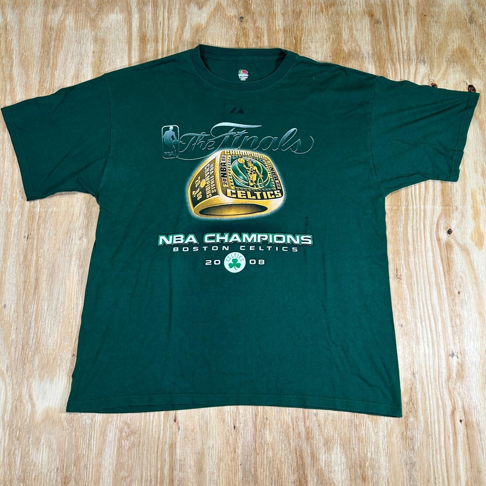 Boston Celtics NBA Finals Champions 2008 T-Shirt Short Sleeve Mens Size XL Green
