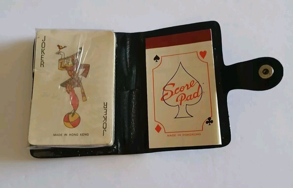 Vintage Playing Cards With Holder Made In Hong Kong