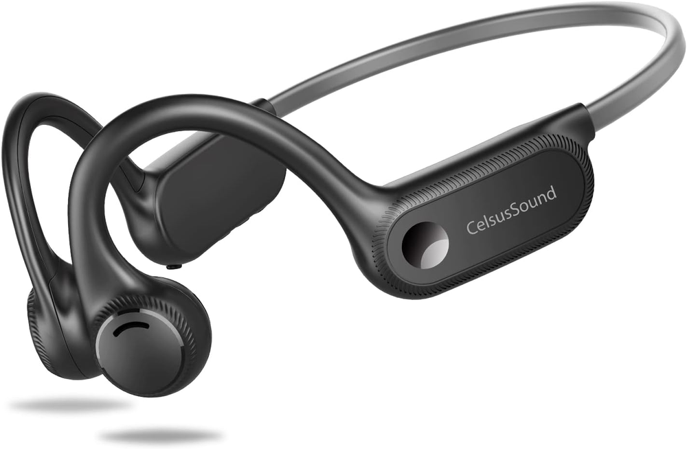 S100 Bone Conduction Headphones,Open Ear Headphones with Built-In Mic, Bone Cond